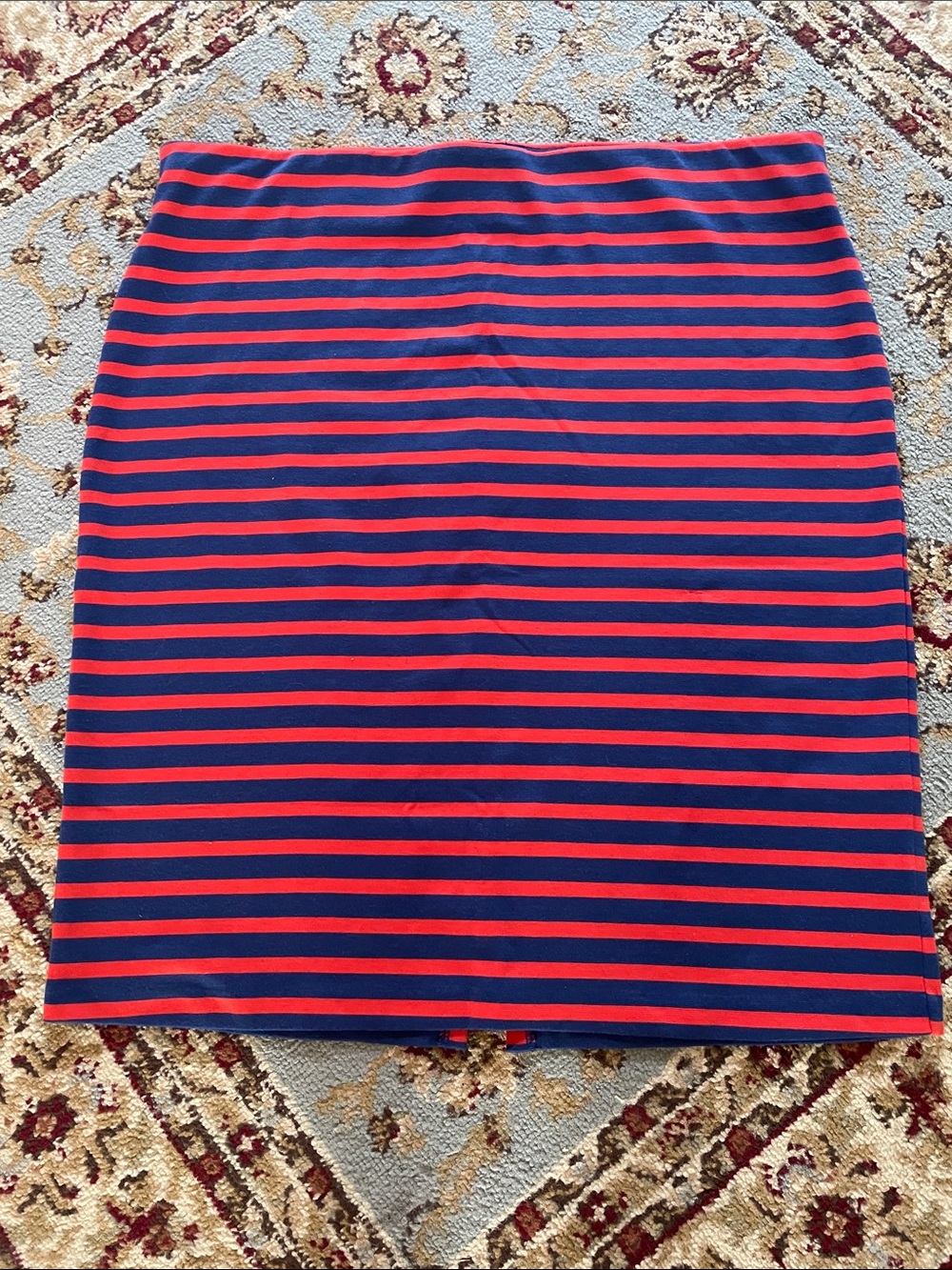 Old Navy Navy and Red Striped Pencil Skirt